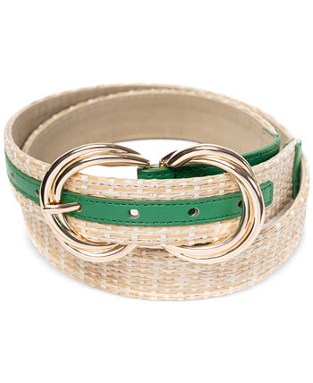 Women's Mixed-Media Double-Buckle Belt, Created for Macy's Style & Co