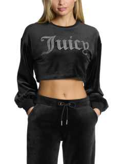 Пуловер с пышными рукавами и блестками спереди Juicy Couture