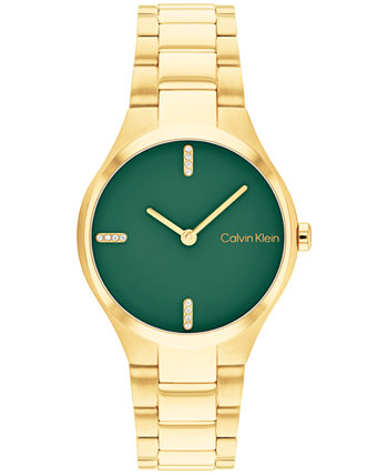 Женские кварцевые часы 2H с браслетом из нержавеющей стали золотистого цвета 30 мм Calvin Klein