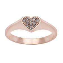 LC Lauren Conrad - кольцо-печатка в форме сердца с кубическим цирконием и паве LC Lauren Conrad