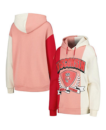 Женский пуловер с капюшоном Red Wisconsin Badgers Hall of Fame Colorblock Gameday Couture