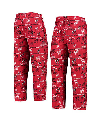 Мужские красные брюки для сна с флагманским принтом Georgia Bulldogs Concepts Sport
