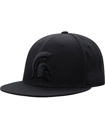 Men's Michigan State Spartans Black on Black Fitted Hat Top of the World