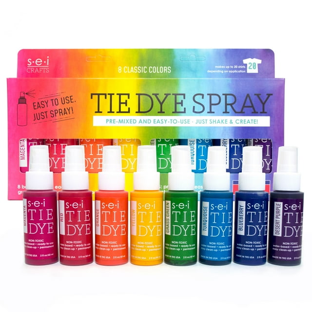 Sei Classic Tie Dye Kit, Fabric Dye Spray, 8 Colors SEI