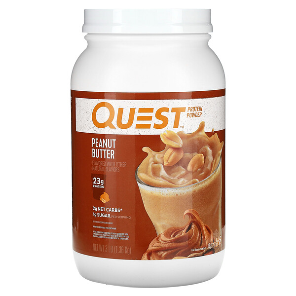 Протеиновый порошок, арахисовое масло, 3 фунта (1,36 кг) Quest Nutrition