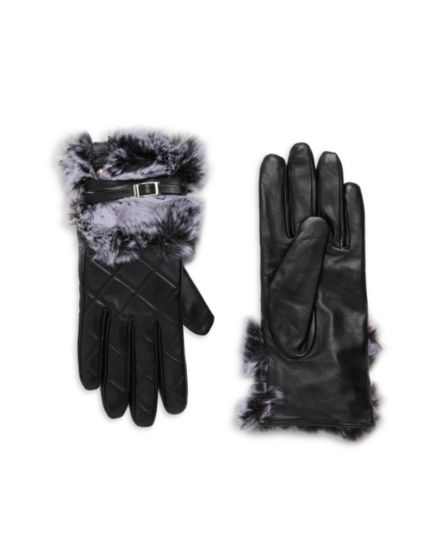 Кожа и усилитель; Стеганые перчатки из искусственного меха Furlux