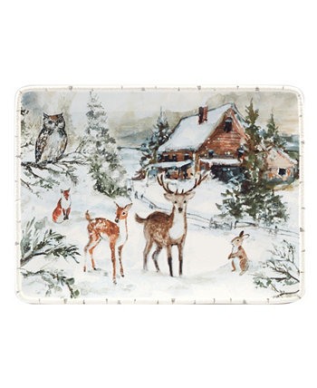 Winter's Frost Large Rectangular Platter Certified International