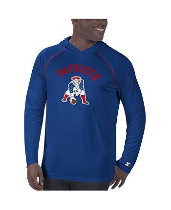 Мужская темно-синяя футболка с капюшоном реглан New England Patriots с винтажным логотипом Starter