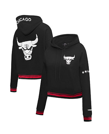 Женский укороченный пуловер с капюшоном Chicago Bulls 2023/24 City Edition черного цвета Pro Standard