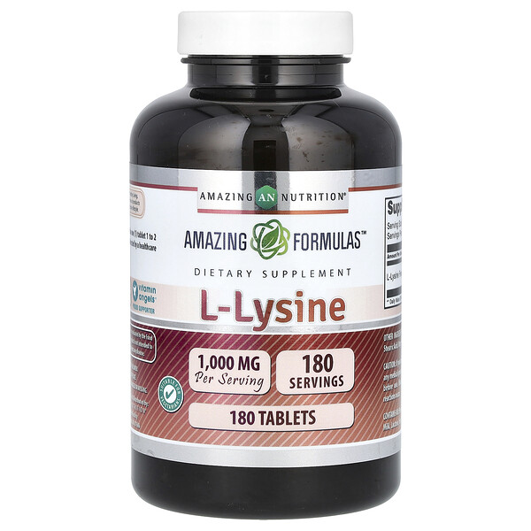 L-лизин, 1000 мг, 360 таблеток Amazing Nutrition