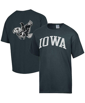 Мужская темно-серая потертая футболка Iowa Hawkeyes в винтажном стиле Arch 2-Hit Comfortwash