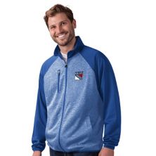 Мужская спортивная куртка G-III Sports от Carl Banks синего цвета с молнией во всю длину New York Rangers Runners реглан In The Style