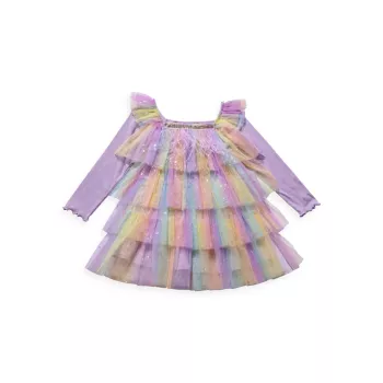 Для маленьких девочек, для маленьких девочек и для маленьких девочек; Многослойное платье Daisy с эффектом омбре для девочек Petite Hailey
