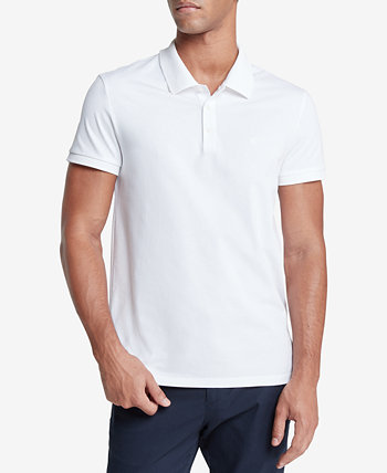 Мужская рубашка поло приталенного кроя с монограммой и логотипом Calvin Klein