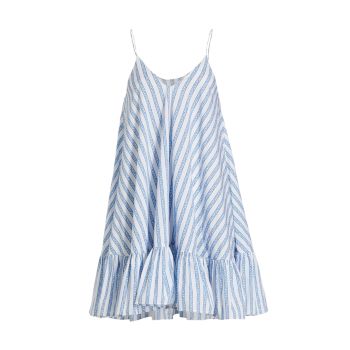 Laurel Striped Poplin Babydoll Dress CAROLINE CONSTAS