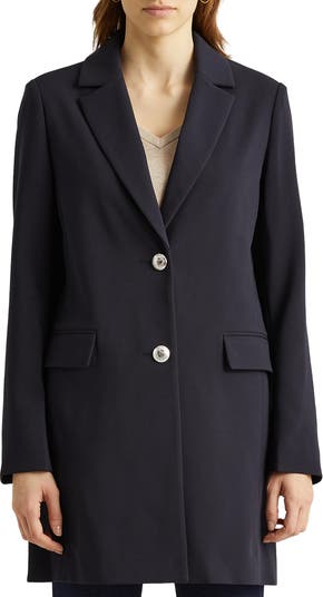 Удлиненное пальто-блейзер из крепа LAUREN Ralph Lauren