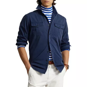 Мужская Хлопковая Рубашка Polo Ralph Lauren с Длинным Рукавом Polo Ralph Lauren