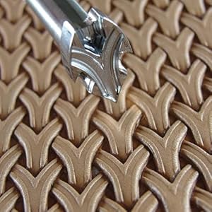 Long Tri-Weave Geometric Basket Leather Stamp, Stainless Steel Leather Stamping Tool, Zhong Jiang Pro Leather Carvers