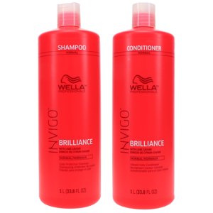 Wella Invigo Brilliance Normal Shampoo 33.8 oz & Invigo Brilliance Normal Conditioner 33.8 oz Combo Pack Wella