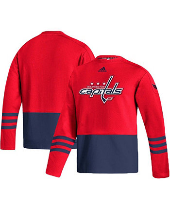 Красный мужской пуловер с логотипом Washington Capitals Aeroready Adidas