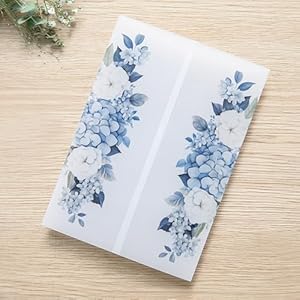 PONATIA 50 PCS Vellum Jackets for 5x7 Invitations - Vellum Paper 5x7 Jackets - 135GSM Blue Girl Butterfly Vellum Quinceanera Invitations Wraps - Transparent Invitations Jacket Ponatia