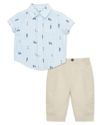 Комплект из рубашки и штанов для гольфа для маленьких мальчиков Little Me