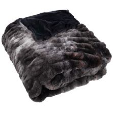 Lavish Home Jacquard Faux Fur Throw Blanket Lavish Home