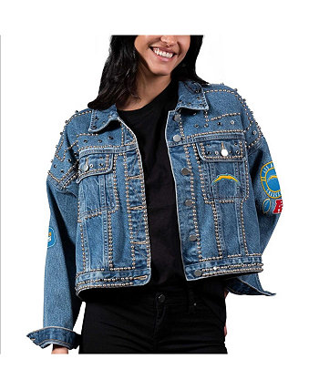 Women's Los Angeles Chargers First Finish Medium Denim Full-Button Jacket G-III