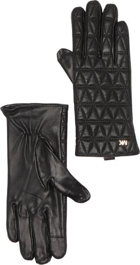 Стеганые кожаные перчатки с треугольными чашечками Michael Kors