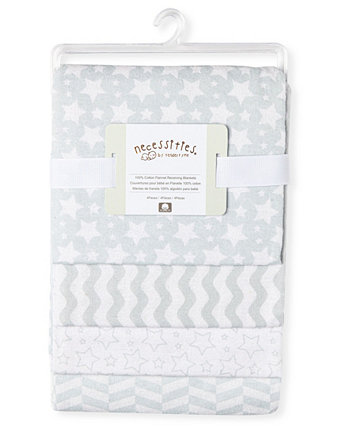 Фланелевые одеяла для новорожденных мальчиков Stars Waves, упаковка из 4 шт. Tendertyme