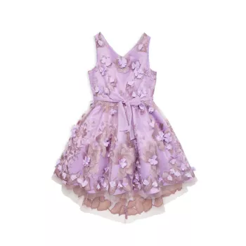 Маленькая девочка &amp;amp; Платье из тюля с цветочной аппликацией для девочки Christian Siriano