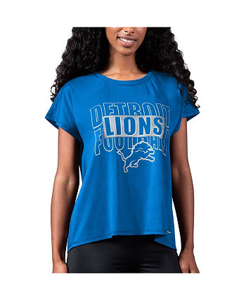 Женская футболка с разрезом сзади Royal Detroit Lions Abigail MSX by Michael Strahan