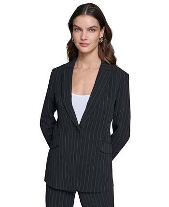 Women's Pinstriped Notch-Lapel Blazer Karl Lagerfeld Paris