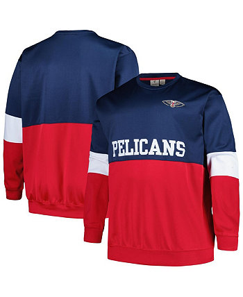 Мужской темно-синий, красный пуловер New Orleans Pelicans Big and Tall с разрезом Fanatics