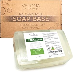 velona 2 LB - Ultra Clear Glycerin Soap Base Melt and Pour | Transparent Natural Bar For The Best Result for Soap Making Velona