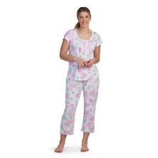 Женский пижамный топ Miss Elaine Essentials Cottonessa с короткими рукавами и пижамными штанами Miss Elaine