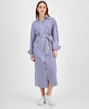 Women's Striped Long-Sleeve Cotton Shirtdress HUGO BOSS