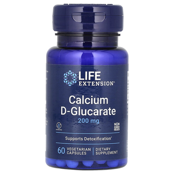Кальций D-глюкарат - 200 мг - 60 вегетарианских капсул - Life Extension Life Extension