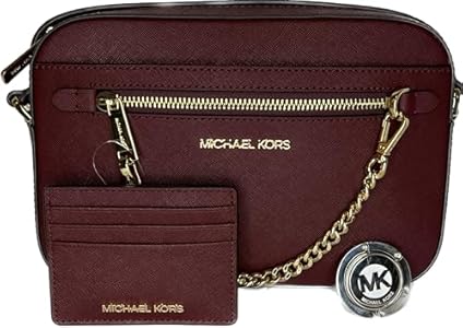 Michael Kors Jet Set Large Chain Crossbody Bag bundled with with SM TZ Coinpouch Wallet Purse Hook Michael Kors