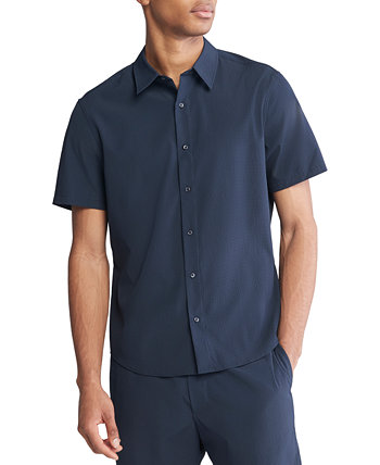 Men's Short Sleeve Seersucker Button-Front Shirt Calvin Klein