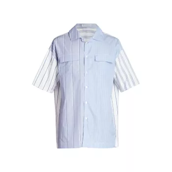 Рубашка свободного кроя с короткими рукавами в смешанную полоску JW Anderson