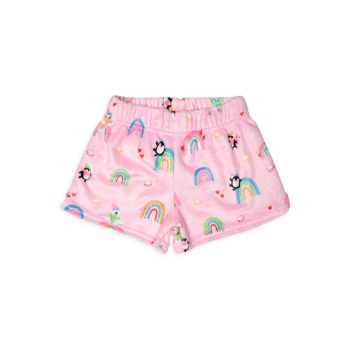 Маленькая девочка &amp;amp; Плюшевые пижамные шорты с принтом Peppermint Rainbows для девочек IScream