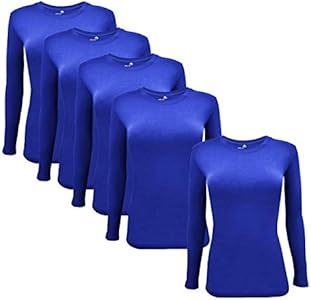 Женская Базовая Майка Natural Uniforms Under Scrub Tee Crew Neck Long Sleeve (5-Pack) Natural Uniforms