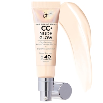 Легкая тональная основа CC+ Nude Glow + сыворотка для сияния с SPF 40 и ниацинамидом IT Cosmetics