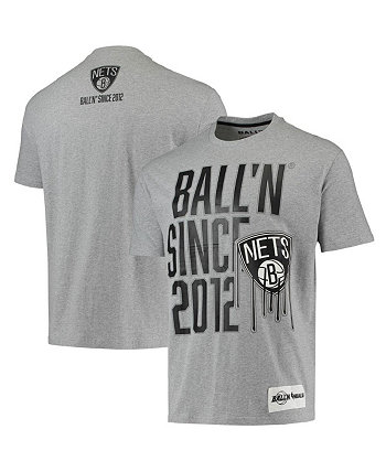 Men's Heather Gray Brooklyn Nets Since 2012 T-shirt BALL'N