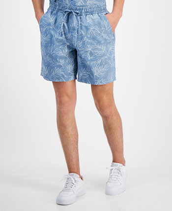 Men's Charlie Relaxed-Fit Palm Leaf-Print 7" Shorts, Created for Macy's Sun & Stone