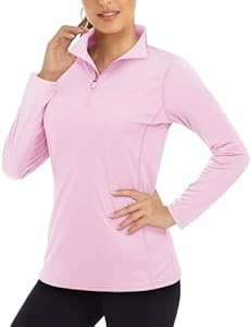 Boladeci Women's UPF 50+ Sun Shirts 1/4 Zip Lightweight Long Sleeve Summer Tops UV Protection Quick Dry Golf Shirts Boladeci