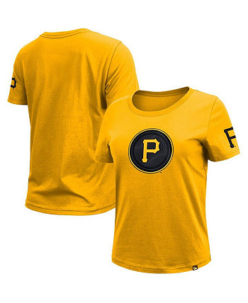 Женская золотая футболка с логотипом Pittsburgh Pirates 2023 City Connect Cap New Era