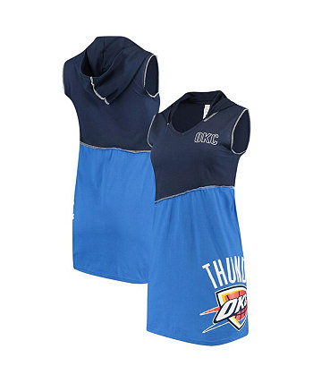 Women's Refried Tees Navy and Blue Oklahoma City Thunder Oklahoma City Thunder Hooded Sleeveless Dress Refried Apparel