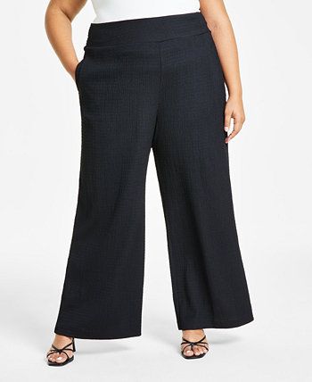 Текстурированные широкие брюки больших размеров, созданные для Macy's Bar III